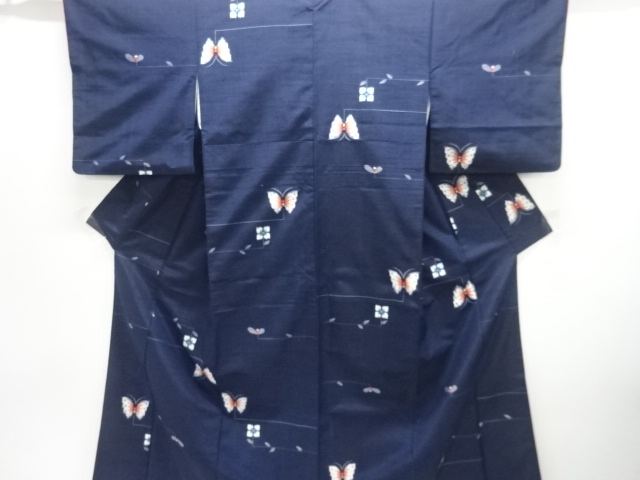 JAPANESE KIMONO / TSUMUGI / WOVEN BUTTERFLY